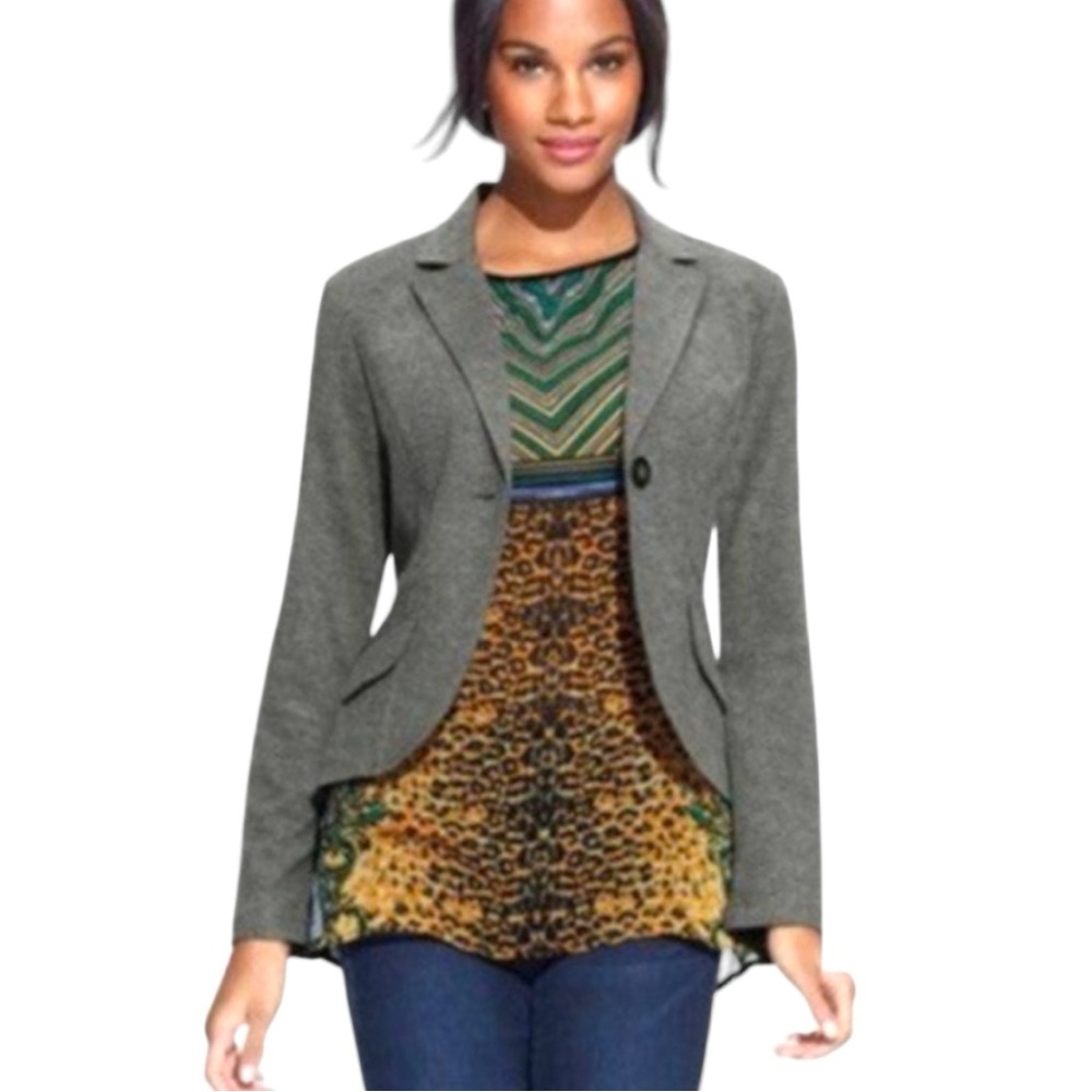 CABI Buchanan Animal Leopard Cheetah Print Sleeveless Top Blouse Pullover Lg